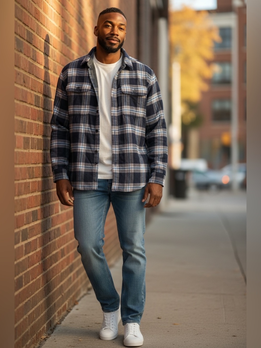 LL Bean Fleece Lined Button Up Jacket Mens XL Plaid W/Pockets
